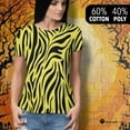 thumbnail image 3 of Zebra Print Yellow All Over Womens T-Shirt, 3 of 7