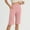 Pink, variant on Womens High Waist Stretchy Bermuda Shorts, Side Pocket Layout Skin Friendly Fabric Modern Cut Slim Casual Silhouette Black S
