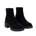 thumbnail image 4 of Viluyesy Womens Ankle Booties Stretchy Sock Suede Platform Chunky Block Heel Lug Sole Slip On Casual Edgy Everyday Footwear Black Size 9, 4 of 8
