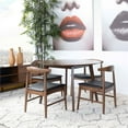 thumbnail image 5 of Allora 5-Piece Mid-Century Dining Set w/ 4 Pu Leather Dining Chairs in Black, 5 of 7