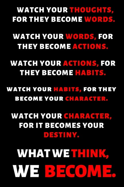 Watch Your Thoughts, for They Become Your Words. Watch Your Words, for ...