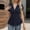 Navy women's v neck peplum top a1, variant on Summer Women's V Neck Short Sleeve Peplum Top Ruched Casual Blouse Elegant Tshirt Beach Vacation Fashion Clothes, Black M