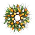 thumbnail image 1 of Guirnalda de flores artificiales para puerta de tulipán, flor de vid falsa, decoración del hogar, follaje de flores de simulación, amarillo, 40 cm Inevent HA8952-04B, 1 of 6