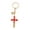 Red, variant on Gold Foil Stone Cross Keychain, Color Resin Crosses Keyring, Key Ring Accessories Bag Charms
