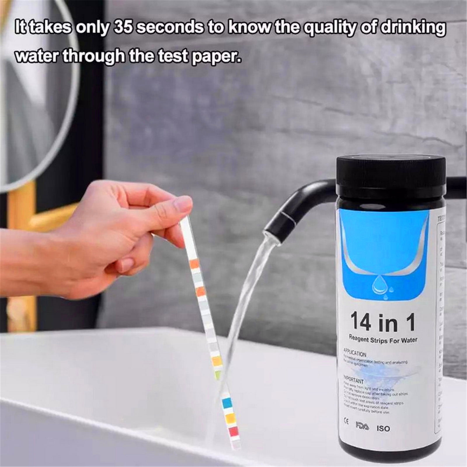 pH Test Strips 0-14: 50 Strips Universal pH Test Paper Test Strips for Drinking Water, Aquarium, Pool, Hot Tub, Spa,100ct Litmus Paper pH Testing Soap Making and Food