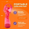 thumbnail image 5 of O2COOL 3.5 inch Battery Powered Misting Fan for Personal Cooling - Raspberry, 5 of 7