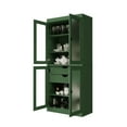 thumbnail image 3 of Palace  Imports 100% Solid Wood 32" Pantry Cabinet with Frosted Glass Doors, 2-Drawers and Adjustable Shelves, Green, 3 of 6