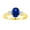 Yellow Gold, variant on R3676-14W-sap64-si-2 6 x 4 in. 14K White Gold Oval Natural Sapphire SI-2 Gemstone Ring