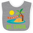 thumbnail image 3 of Inktastic I Love St Lucia Boys or Girls Baby Bib, 3 of 4