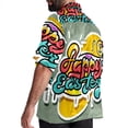 thumbnail image 3 of Easter Font Men's Short Sleeve Casual Printed Button Down Beach Shirts, 3 of 6