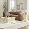 thumbnail image 3 of JERFIT Vintage Beige Fiberglass Coffee Table Set for Living Room, 2-Piece No Assembly Required Nesting Tables with Distressed Texture, 3 of 8