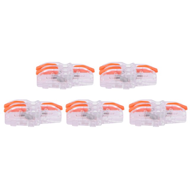 Wire Connector, 1 In 2 Out Transparent Wire Quick Connector T-Type Wire Connector 20Pcs For Electrical Control For Power Supplies Orange,Blue,Yellow