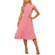 thumbnail image 1 of Vestido midi de cuello simulado con volantes sin mangas de cuadros para mujeres INSPIRE CHIC rojo M, 1 of 6