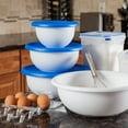 New Sterilite 07479406 8Piece Plastic Kitchen Covered Bowl/Mixing Set