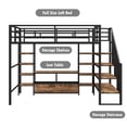 thumbnail image 5 of Bellemave Full Size Metal Loft Bed with Staircase Modern Industrial Loft Bed with Built-in Low Table and Storage Shelves, Full Loft Bed Frame for Teens, Black, 5 of 10