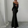 thumbnail image 2 of Aellinatey Women's Long Sleeve Off The Shoulder Bodycon Dress Elegant Maxi Dress Cocktail Prom Dresses, 2 of 7