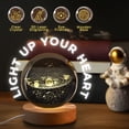 thumbnail image 6 of 3D Solar System Crystal Ball Night Light - LED Light Hologram Glass Lamp w/ Solid Wood Base, USB Powered Crystal Ball Lamp w/ Adjustable Brightness for Home Decor Display Gift, 3.15 inch/80mm, 6 of 8