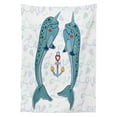 thumbnail image 3 of Ambesonne Narwhal Tablecloth Rectangular Table Cover, Animal Couple in Love, 52"x70", Multicolor, 3 of 4