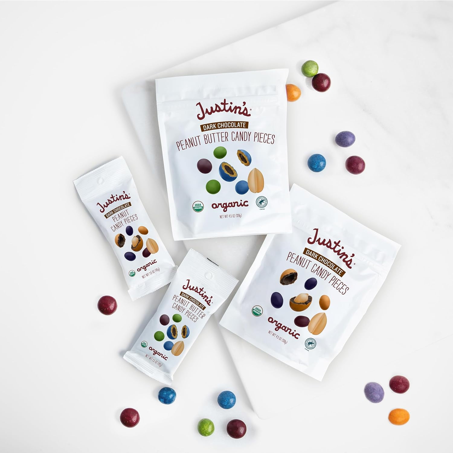 Justin's Dark Chocolate Peanut Butter Pieces (6 Pack) 4.5 oz