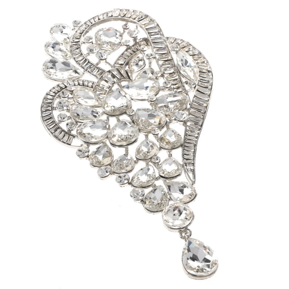 Extra Large Crystal Flower Brooch