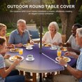 thumbnail image 3 of Round Outdoor Tablecloth with Umbrella Hole and Zipper, Purple Yellow Ombre Tablecloth with Elastic Waterproof, Farmhouse Modern Gradient Art Patio Table Covers for 55" - 60" Picnic Pool Tables, 3 of 9