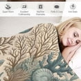 thumbnail image 3 of COMIO Nautical Coastal Blanket Starfish Seashell Coral Beach Themed Throw Blankets Gifts for Adults Sea Ocean Theme Lightweight Soft Cozy for Sofa Couch Bed Room Birthday Decor, 3 of 6