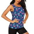thumbnail image 2 of Fotbe Plants And Flamingos Womens Loose Fit Casual Flowy Slim-Fit Tank Tops Athletic Round Neck Trendy Sleeveless Summer Tops for Gym and Yoga-Large, 2 of 7
