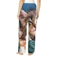 thumbnail image 3 of Disketp Playful Cat Print Women'S Comfy Pajama Pants Casual Drawstring Palazzo Lounge Wide Leg Pants, 3 of 9