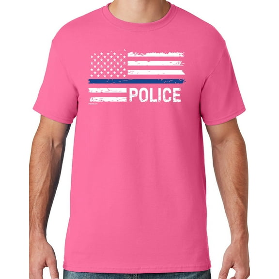 Buy Cool Shirts Mens Police Thin Blue Line T-shirt, 5XL Neon Pink
