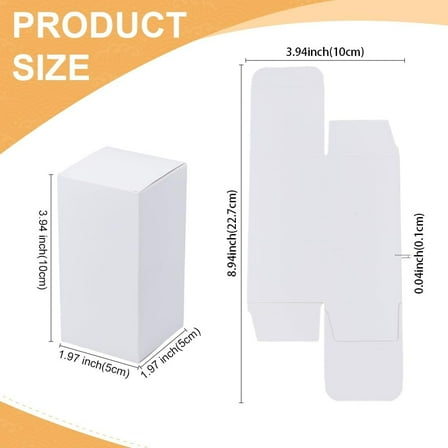 50 pc Foldable Creative Kraft Paper box Wedding Favor boxes Favour box Paper Gift box Rectangle White 5x5x10cm