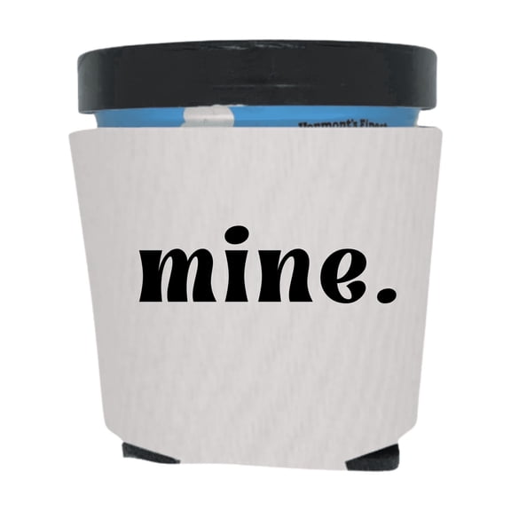 Mine Ice Cream Pint Cooler Sleeve, Funny Foam Holder for Frozen Dessert Pints, Reusable Party Favor and Gift for Ice Cream Lovers