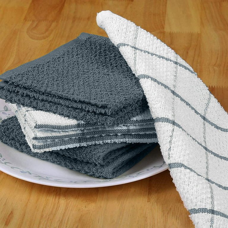 Glynniss Kitchen Towels and Dishcloths Set, Absorbent Dish Towels and Dish  Cloths Set for Washing Dishes, Cleaning and Drying Use Pack of 8 (Black)