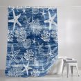 thumbnail image 3 of Navy Blue Coastal Shower Curtains for Bathroom, Summer Beach Ocean Coral Starfish Waterproof Fabric Shower Curtain, Decorative Bathroom Curtain for Bathtub, 66"x72" , No Hooks Included, 3 of 9
