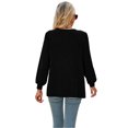 thumbnail image 6 of hirigin Women's Round Neck Tunic Tops, Casual Long Lantern Sleeve Solid Color Ruched T-Shirts, 6 of 7