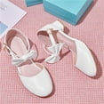 thumbnail image 5 of Girls Dress Mary Jane Dress Shoes Low Heels Flower Party Wedding Princess (Toddlers Small Children Big Children) Summer Beach Shoes White 12 Years-12.5 Years, 5 of 5