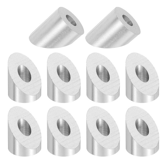 10 Pack 1/4 Inch 45 Degree Angle Beveled Washer, T316 Stainless Steel Angled Washer for Cable Railing Stair Ends Wood Metal Posts, Silver