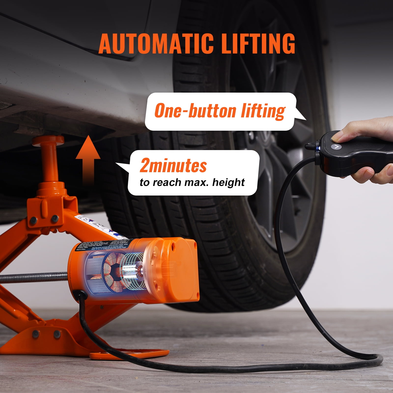 VEVOR Electric Car Jack 3 Ton Electric Scissor Jack Car Repair Tool for SUV Sedans