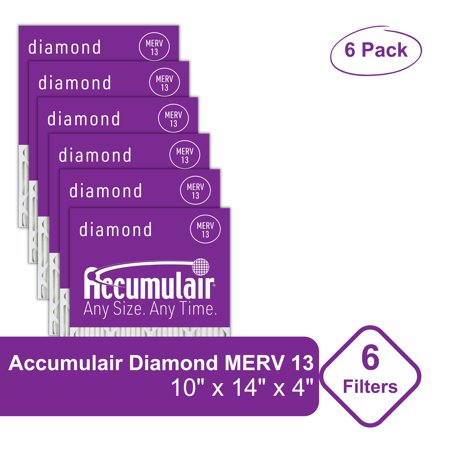 

Accumulair® Diamond 10x14x4 MERV 13 Air/Furnace Filters (6 pack)