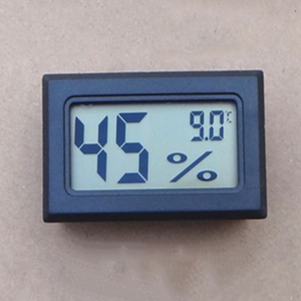 HEALEEP Temperature Reader Hygrometer Thermometer Black Large LCD Display Screen with Time Display 1Set