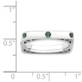 thumbnail image 4 of White Sterling Silver Ring Band Eternity Emerald, Lab Created Round Green, 4 of 4