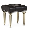 thumbnail image 3 of Hollywood Swank Tufted Leather Vanity Bench - Black, 3 of 7