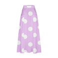 thumbnail image 5 of Cavosen Skirts for Women Midi Length Elastic Waist Polka Dots Print Casual Skirts Elegant Lightweight Flowy Stylish Calf Length Skirts with Pocket Work Fall Winter Clothes Purple, 5 of 5