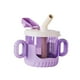 thumbnail image 3 of Taza de entrenamiento de silicona para bebé, taza para sorber de 10Oz/300ml, portátil, a prueba de fugas, con báscula, bonita para niños y bebés Violeta CUTICAT botella para niños, 3 of 8