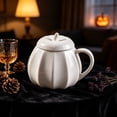 thumbnail image 5 of Twfbrm Halloween Ceramic Mug, Cute Pumpkin Shaped Ceramic Coffee Mug with Handle and Lid, Fall Decorative Pumpkin Mug, Creative Heat Resistant Ceramic Tea cup for Home, Office, Thanksgiving, 5 of 6