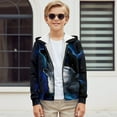 thumbnail image 3 of Uourmeti Galaxy Stars Wolf Design Kids Casual Pullover Hoodie Long Sleeve Soft with Pockets Lightweight Comfy Top Boys Size 8-10, 3 of 7