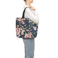 thumbnail image 3 of Sigee Vintage Floral Print Large Capacity Zippered Tote Bag - Durable, Stylish and Versatile for Everyday Use, 3 of 9