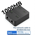 thumbnail image 3 of Commutateur de Réseau Gigabit à 2 Ports Commutateur RJ45 Répartiteur de Réseau Rallonge de Câble Adaptateur Sélecteur 1000 Mbps 1 Entrée 2 Sorties Noir,1 x Répartiteur de Commutateur Ethernet RJ45 1 x Câble USB,Noir, 3 of 8