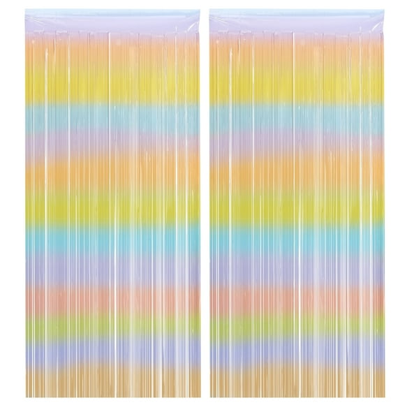 2 Bags of Party Backdrop Rain Curtains Tinsel Plastic Curtain Background Curtains