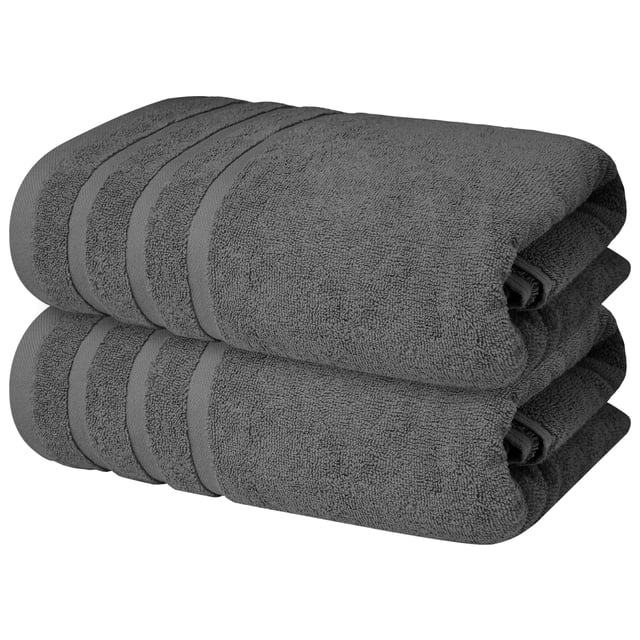 Juego de 2 toallas de baño Infinitee Xclusives, 100% algodón, color gris