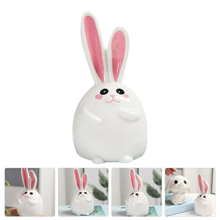 Luxshiny 1Pack Kid Piggy Bank Ceramic Rabbit Saving Jar For Home Office Bedroom Decoration